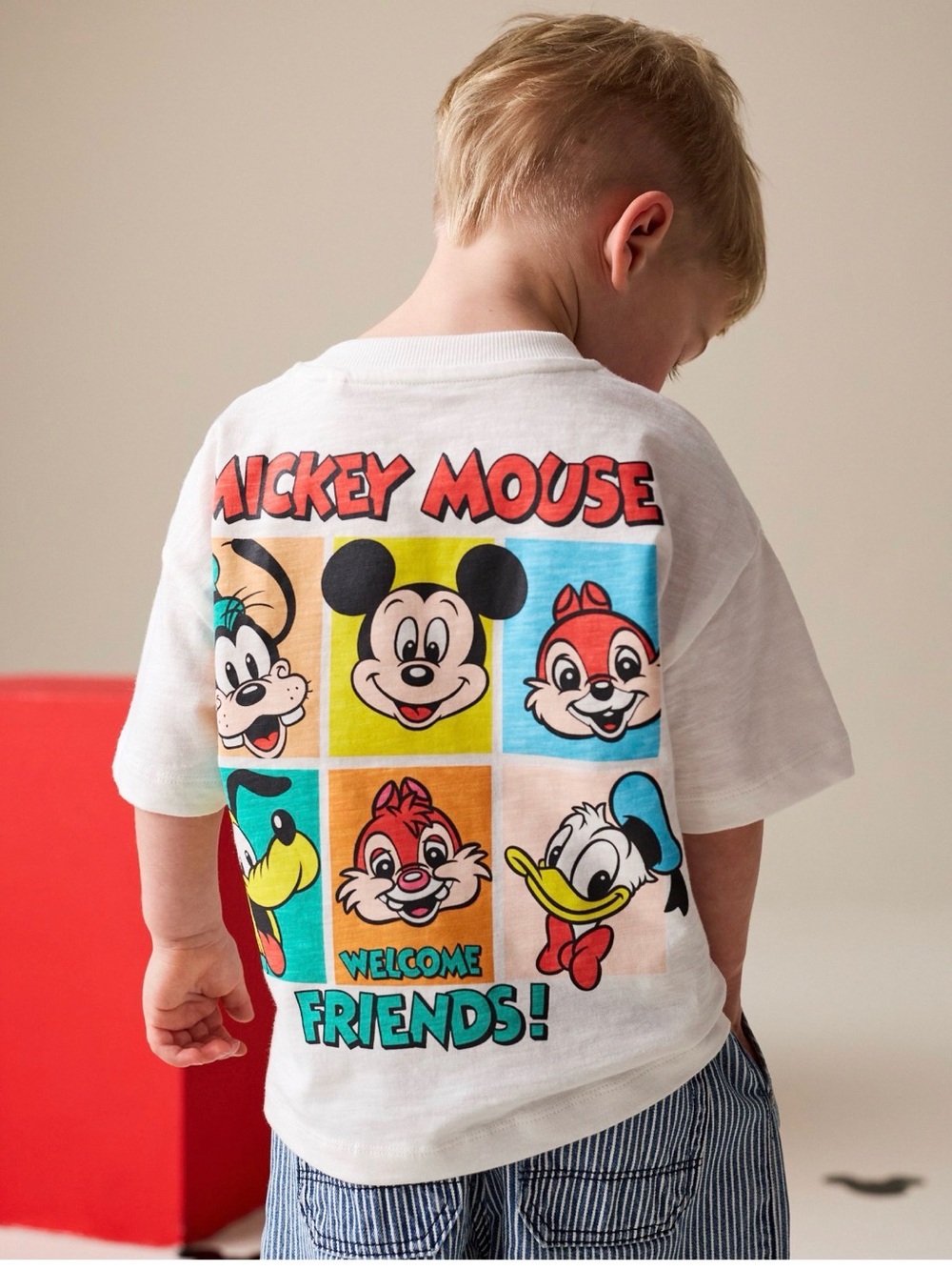 Disney Mickey Mouse White Kids Graphic Tee - Welcome Friends